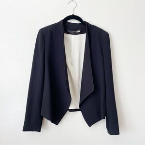 Alice + Olivia Black Draped Open-Front Blazer